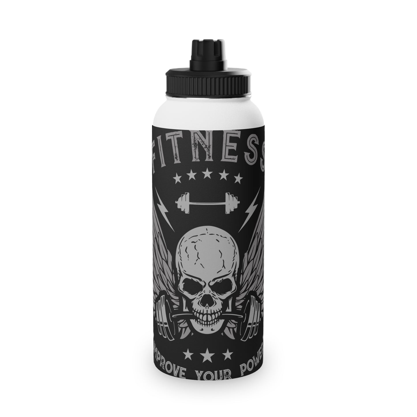 Fitness Skull Stainless Steel Water Bottle - Improve Your Power