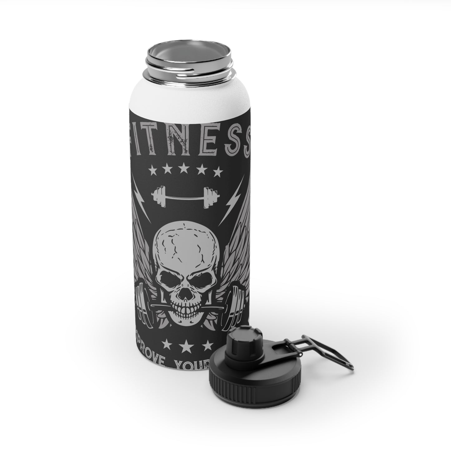 Fitness Skull Stainless Steel Water Bottle - Improve Your Power