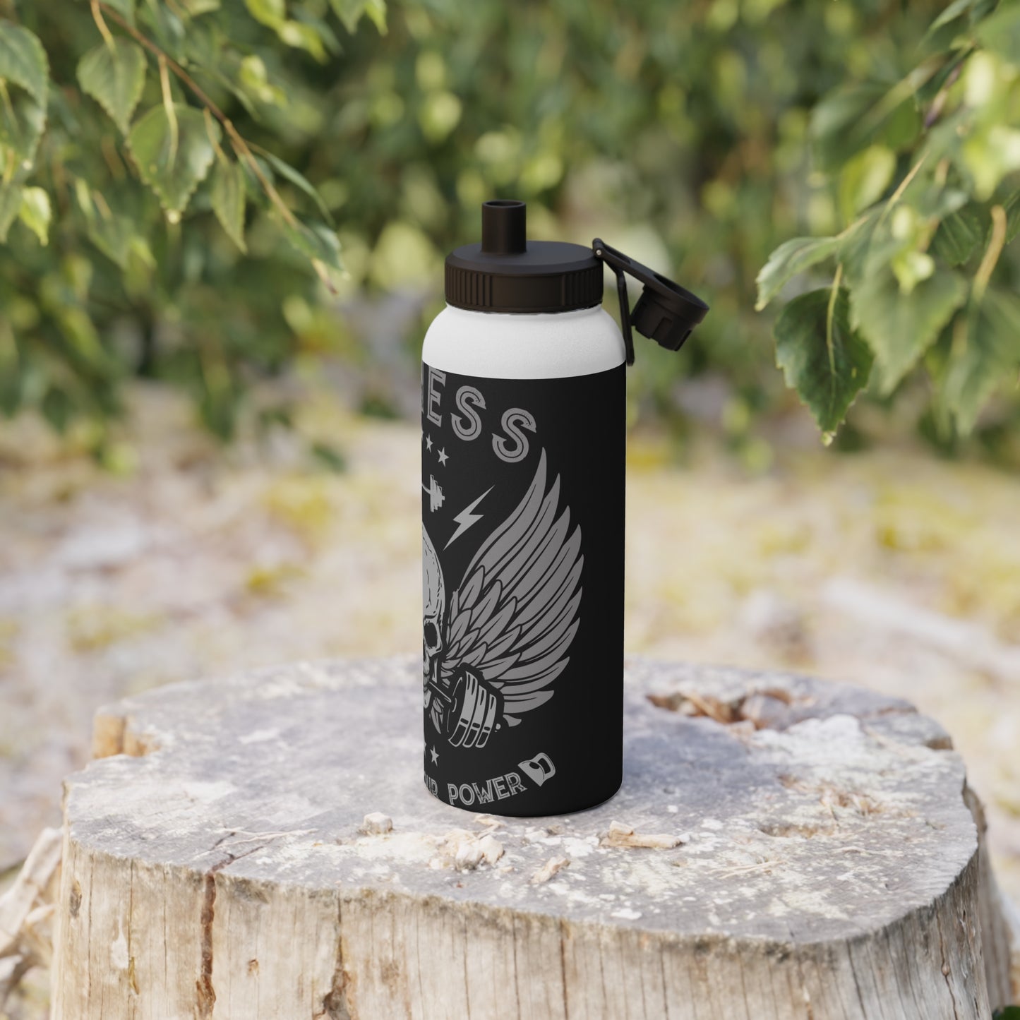 Fitness Skull Stainless Steel Water Bottle - Improve Your Power