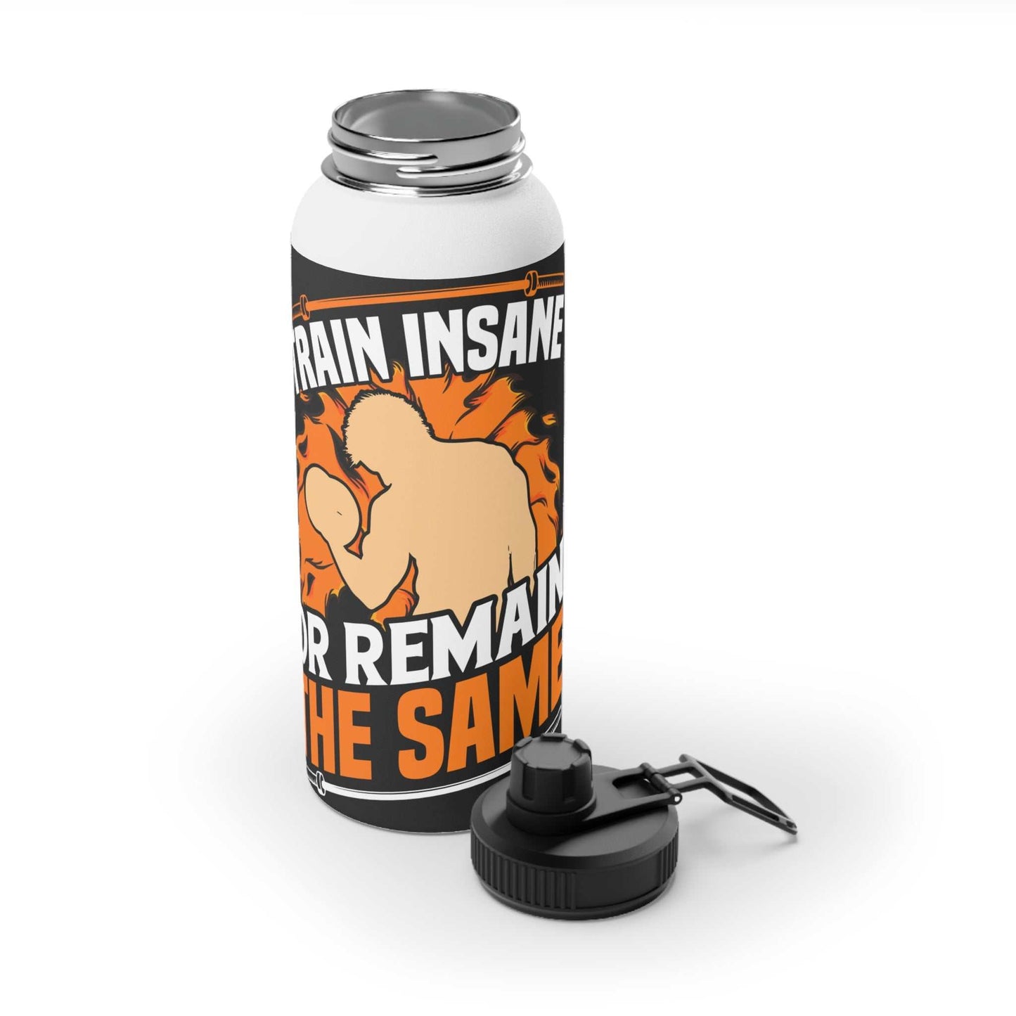 Gym Quotes Stainless Steel Water Bottle with Sports Lid