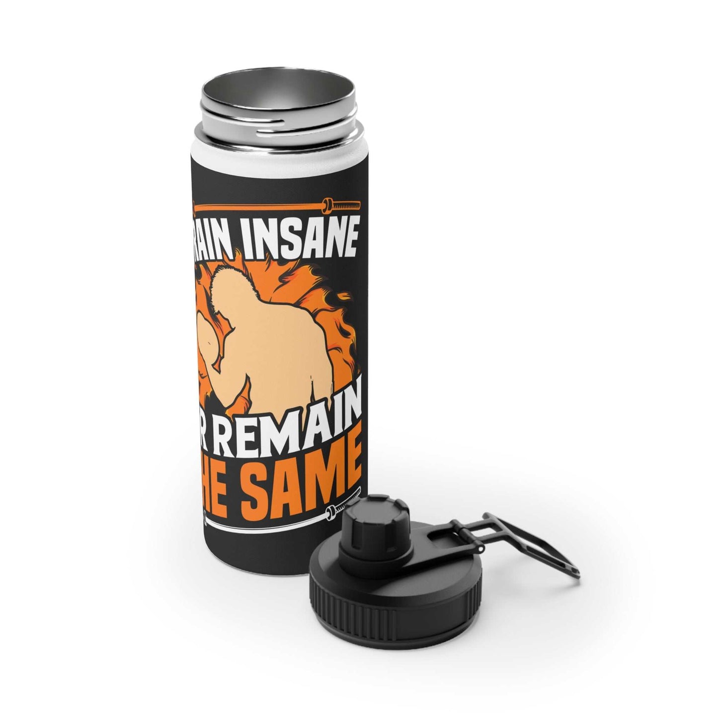 Gym Quotes Stainless Steel Water Bottle with Sports Lid