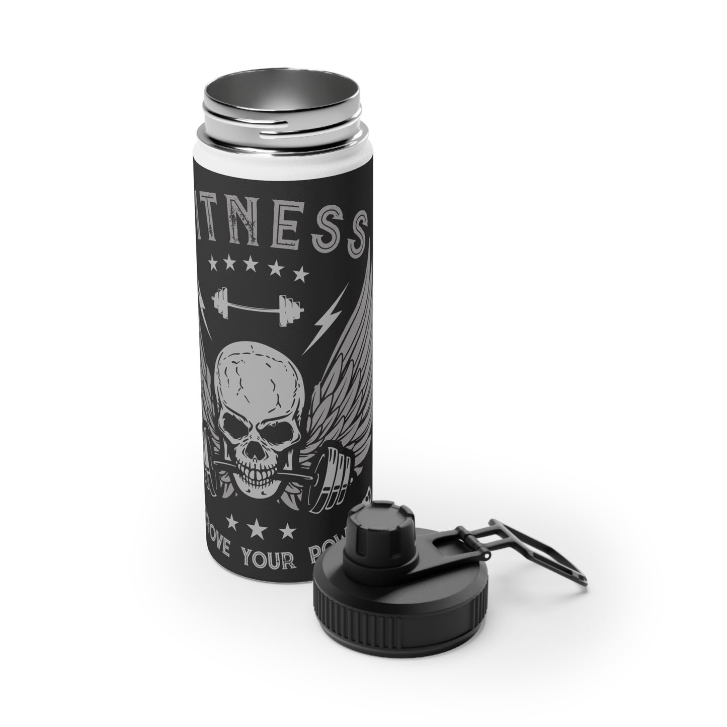 Fitness Skull Stainless Steel Water Bottle - Improve Your Power