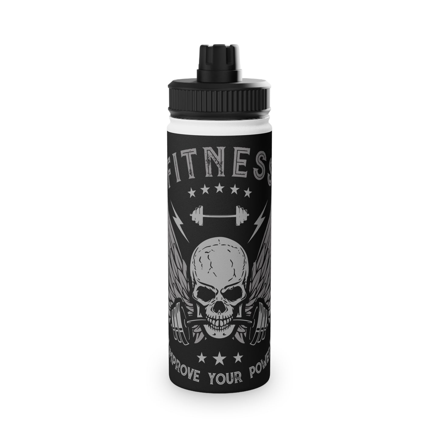 Fitness Skull Stainless Steel Water Bottle - Improve Your Power