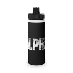 Motivational Stainless Steel Water Bottle - Sports Lid, 'ALPHA' Design