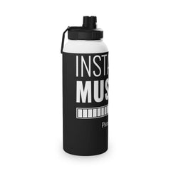 Motivational Stainless Steel Water Bottle - Instant Muscle Design