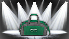 Gym Bag — "Outwork Your Limits" Motivational Duffle for Fitness & Travel