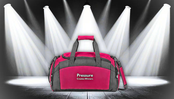 Pressure Creates Winners Gym Bag — Motivational Sports Duffle