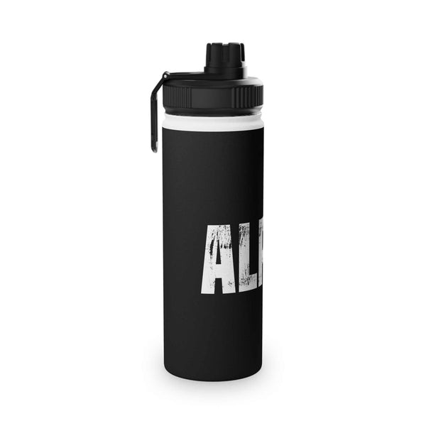 Motivational Stainless Steel Water Bottle - Sports Lid, 'ALPHA' Design