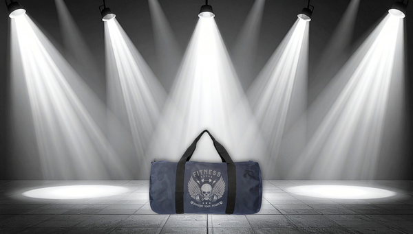 Fitness Skull Duffel Bag — Camo/Checker Gym Travel Bag