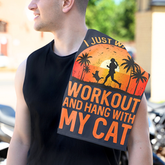 Workout Towel — “I Just Want to Workout and Hang With My Cat” Fitness Rally Towel
