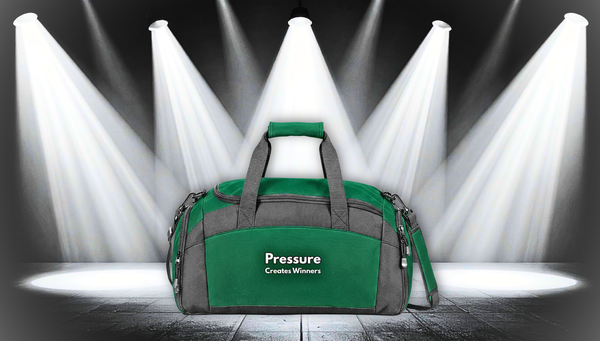 Pressure Creates Winners Gym Bag — Motivational Sports Duffle