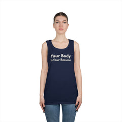 Tank Top — “Your Body Is Your Resume” Motivational Graphic Tank