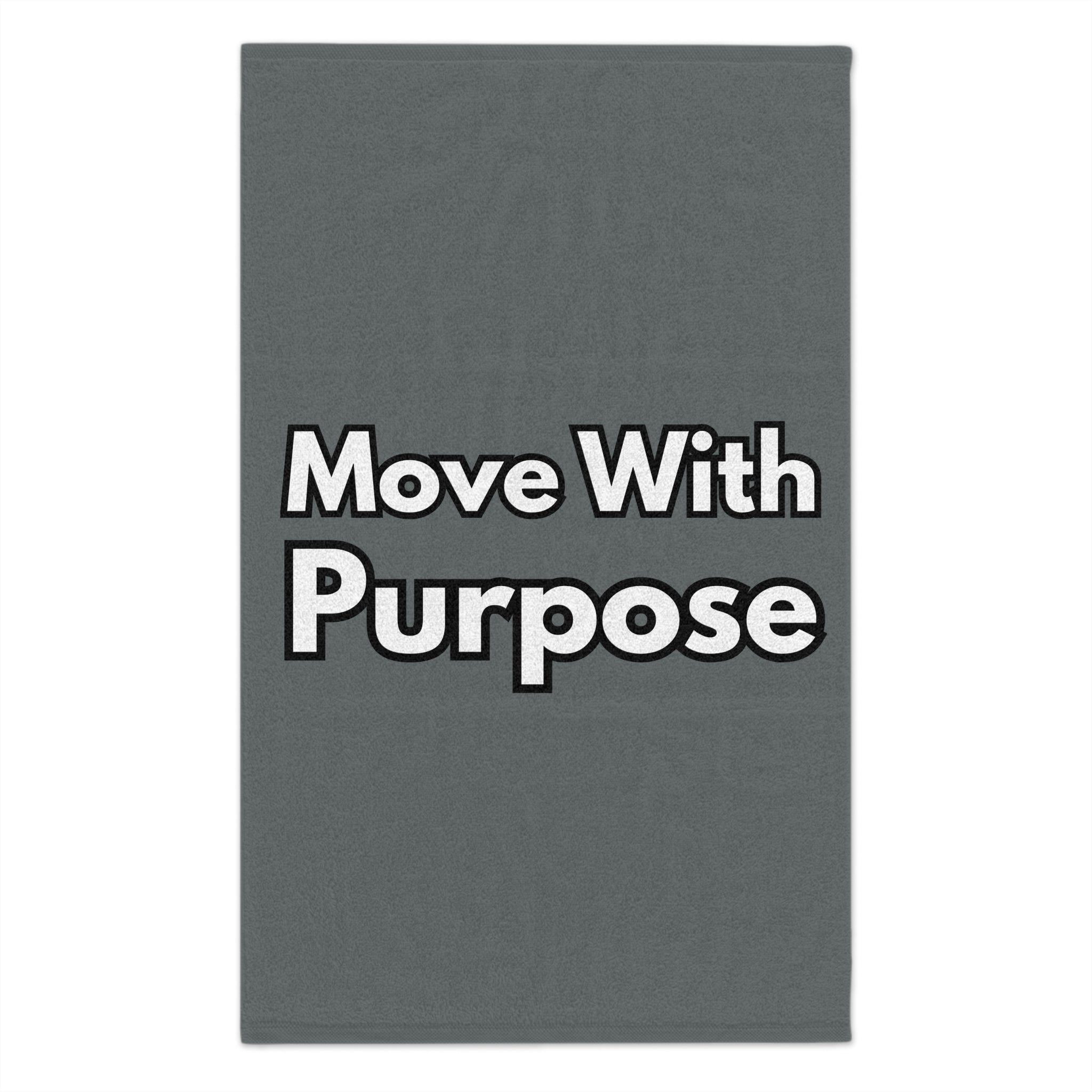 Move With Purpose Rally Towel — Motivational 11x18 Gym & Sports Towel
