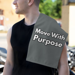 Move With Purpose Rally Towel — Motivational 11x18 Gym & Sports Towel