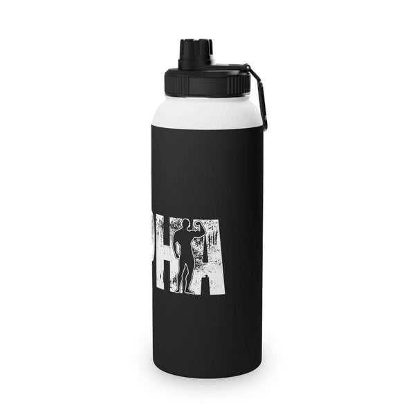 Motivational Stainless Steel Water Bottle - Sports Lid, 'ALPHA' Design