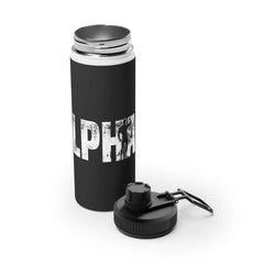 Motivational Stainless Steel Water Bottle - Sports Lid, 'ALPHA' Design