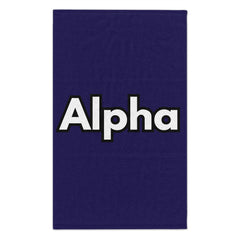 Alpha Rally Towel — 11x18 Spirit Towel with Bold White Logo