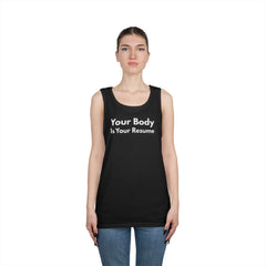 Tank Top — “Your Body Is Your Resume” Motivational Graphic Tank