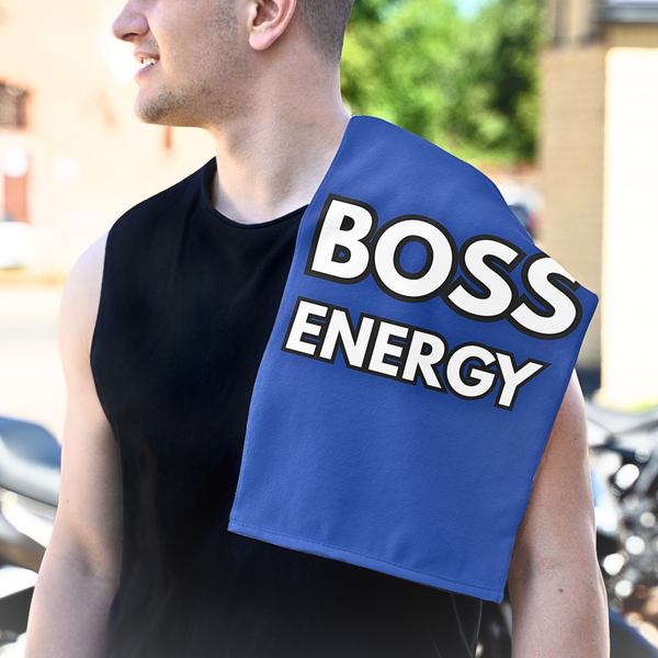 Boss Energy Rally Towel — 11x18 Motivational Sports Towel