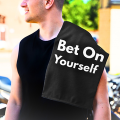Bet On Yourself Rally Towel — Motivational 11x18 Game Day Towel