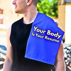 Rally Towel — “Your Body Is Your Resume” Fitness Gym Hand Towel (11×18)
