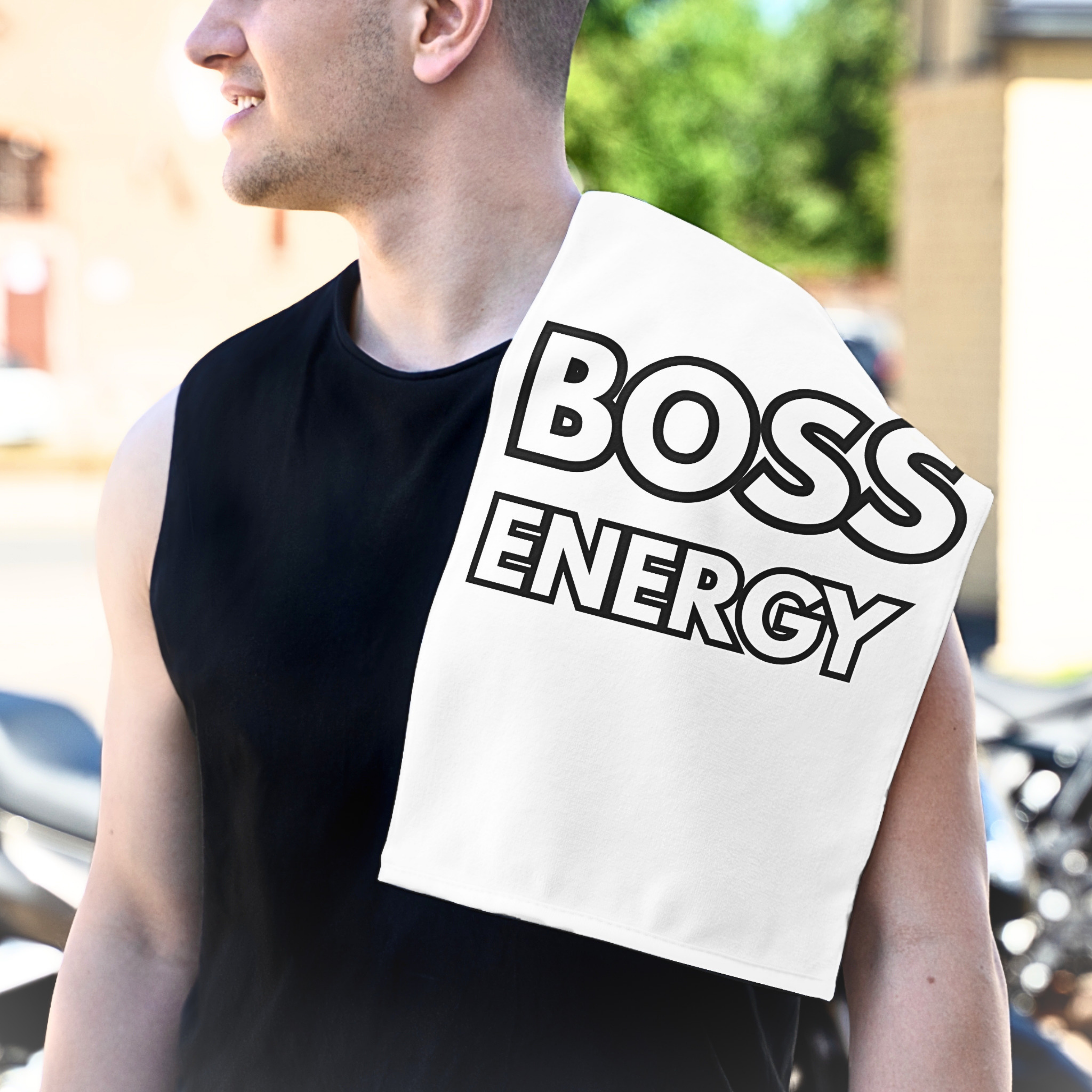 Boss Energy Rally Towel — 11x18 Motivational Sports Towel