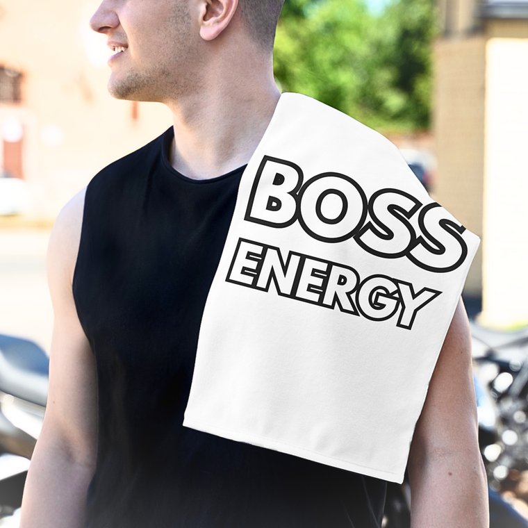 Boss Energy Rally Towel — 11x18 Motivational Sports Towel