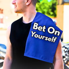 Bet On Yourself Rally Towel — Motivational 11x18 Game Day Towel
