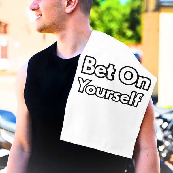 Bet On Yourself Rally Towel — Motivational 11x18 Game Day Towel