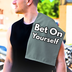Bet On Yourself Rally Towel — Motivational 11x18 Game Day Towel