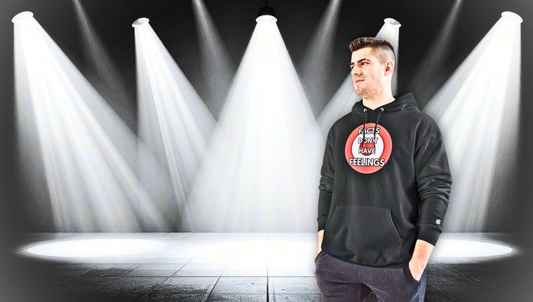 Champion Hoodie – “Facts Don’t Have Feelings” Graphic Hoodie