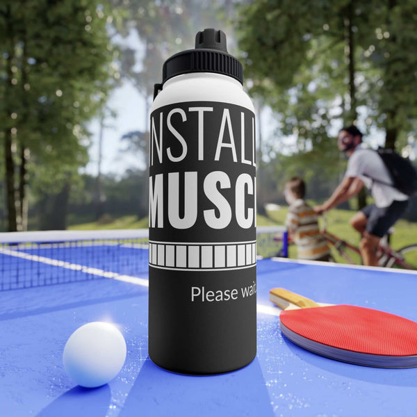 Motivational Stainless Steel Water Bottle - Instant Muscle Design