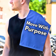 Move With Purpose Rally Towel — Motivational 11x18 Gym & Sports Towel
