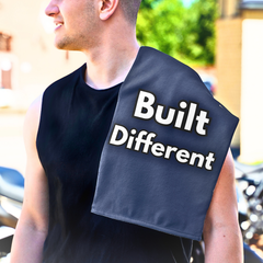 Rally Towel — "Built Different" 11x18 Motivational Sports Towel