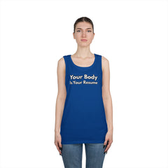 Tank Top — “Your Body Is Your Resume” Motivational Graphic Tank