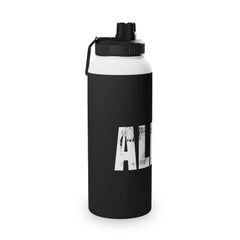 Motivational Stainless Steel Water Bottle - Sports Lid, 'ALPHA' Design