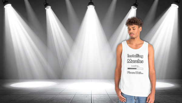 Installing Muscles Tank Top — Funny Gym Workout Shirt