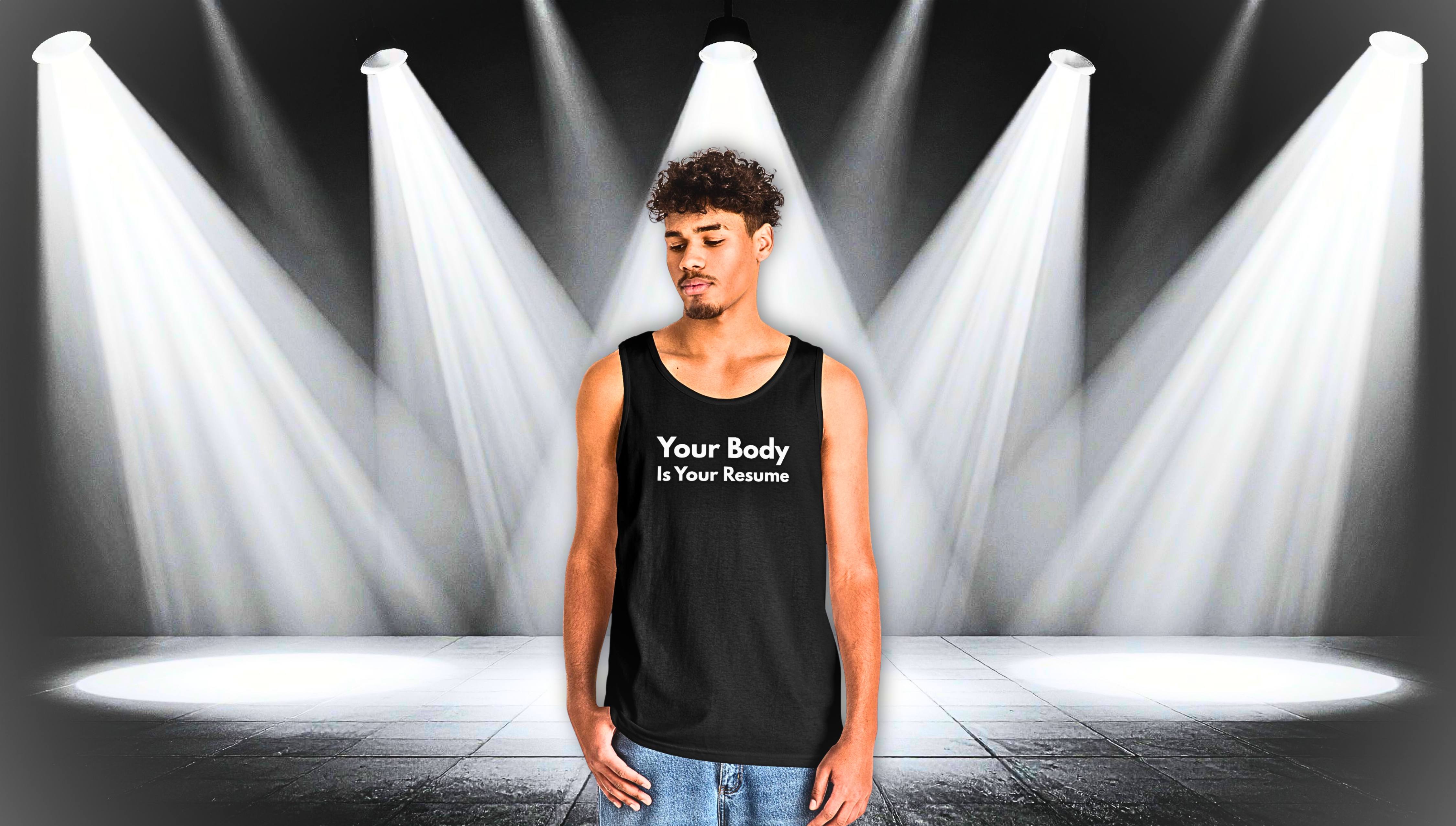 Tank Top — “Your Body Is Your Resume” Motivational Graphic Tank