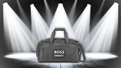 Boss Energy Gym Bag — Black Duffle with Motivational 'BOSS ENERGY' Embroidery