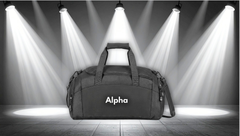 Alpha Embroidered Gym Bag — Durable Sports Duffle with Shoulder Strap