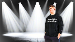 Move With Intention Hoodie — Motivational White Champion Pullover