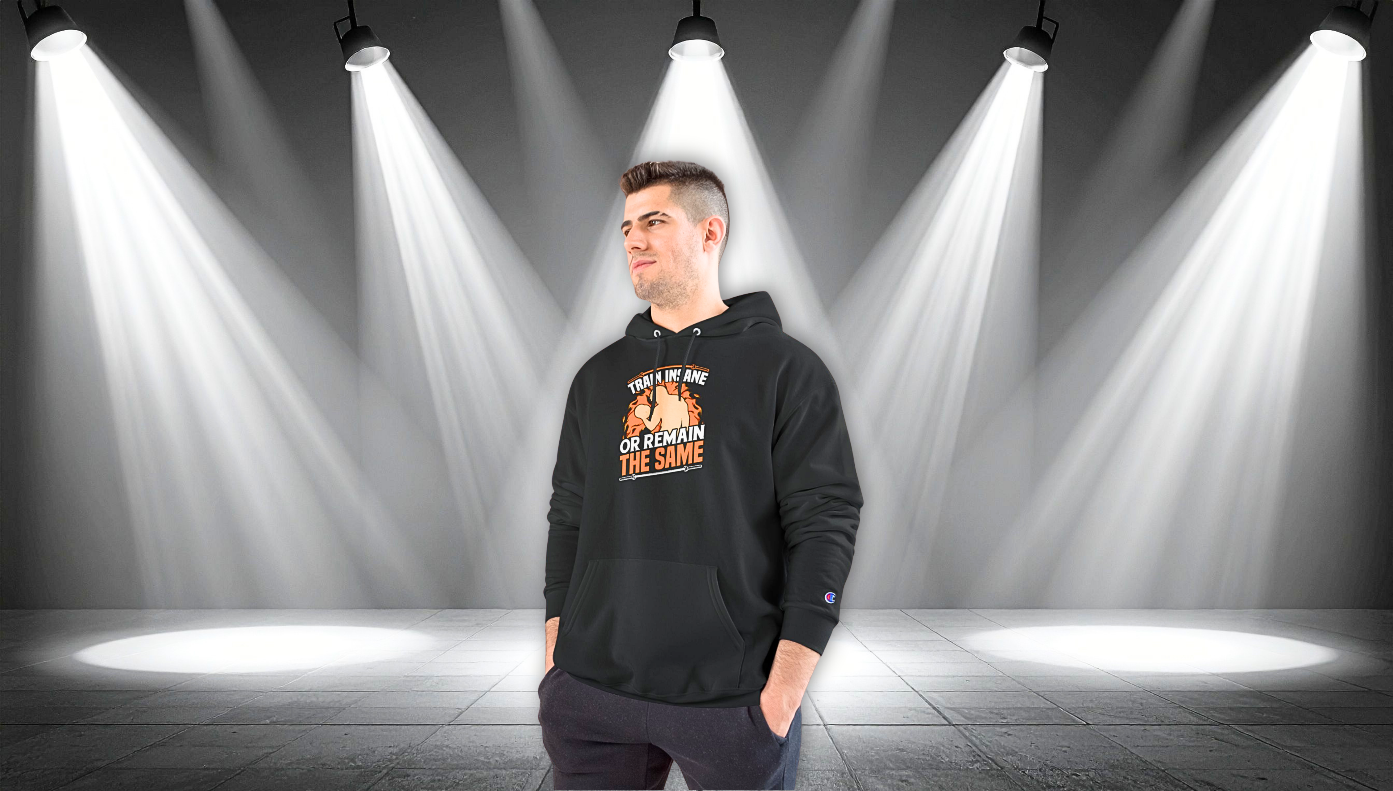Hoodie — "Train Insane or Remain the Same" Motivational Gym Hoodie