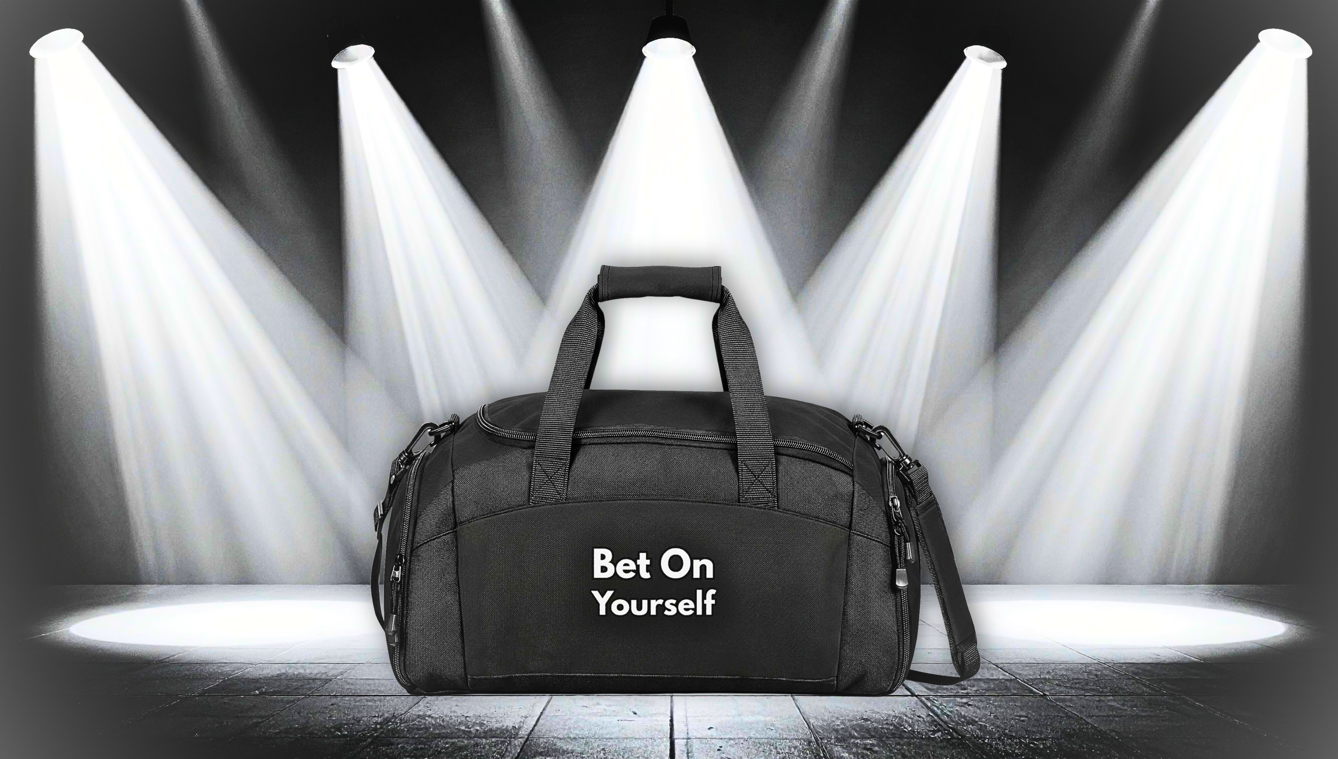 Bet On Yourself Gym Bag — Motivational Workout Duffel
