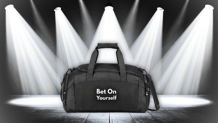Bet On Yourself Gym Bag — Motivational Workout Duffel