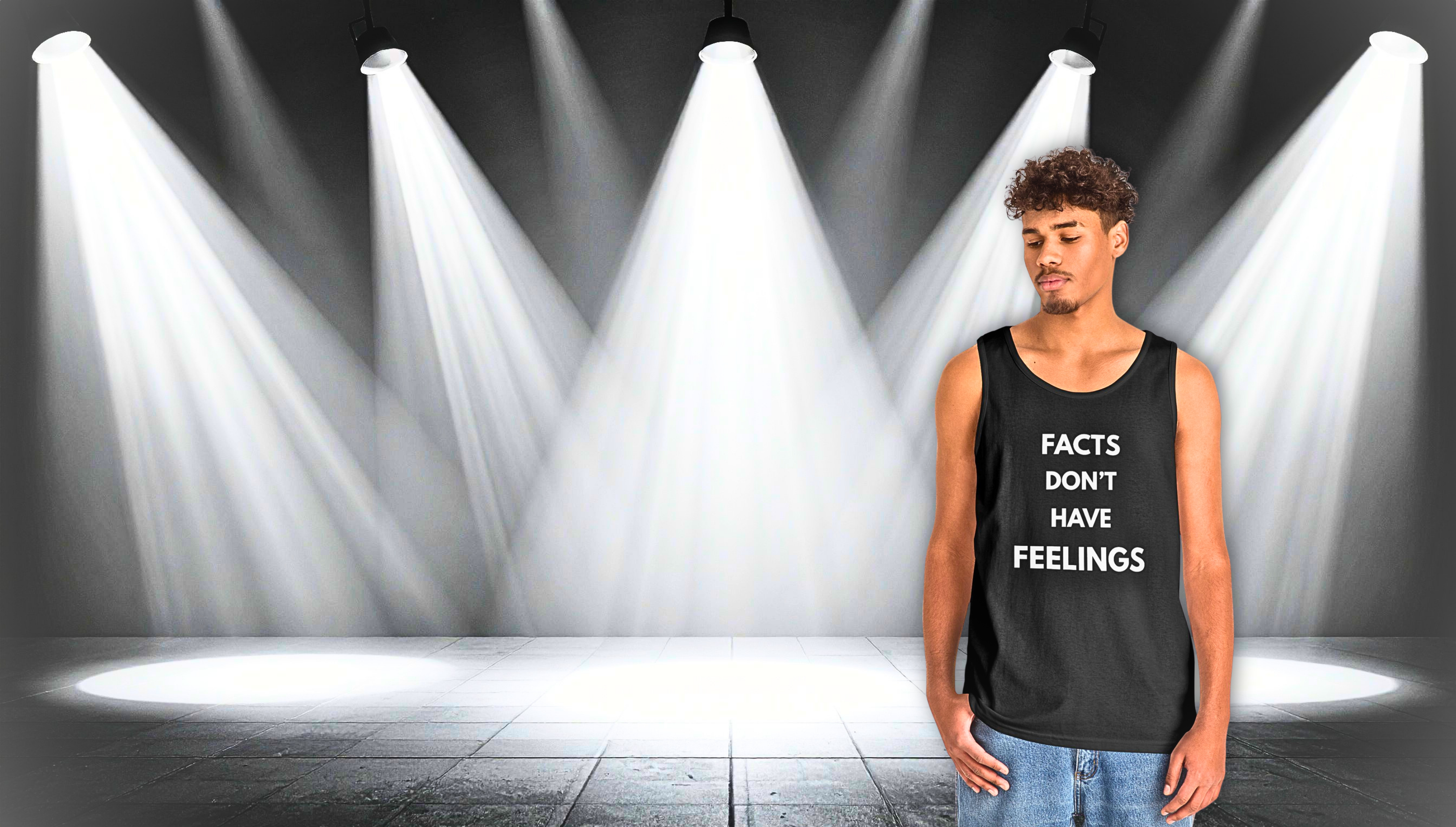 Facts Don't Have Feelings Tank Top — Minimalist Statement Tee for Debates & Science Fans