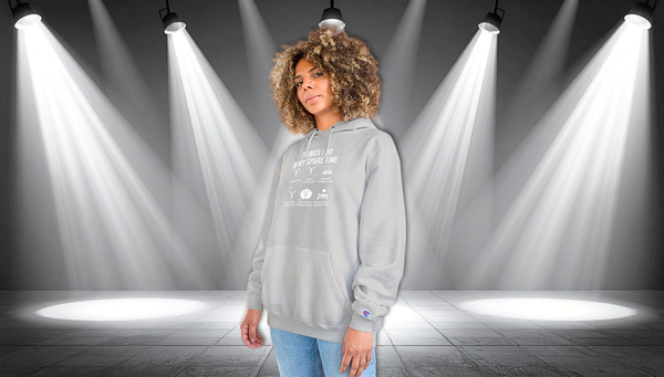 Champion Hoodie — 'Things I Do In My Spare Time' Graphic Hoodie for Casual Athleisure
