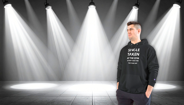 Gym Relationship Hoodie - "Single Taken At The Gym" Champion Sweatshirt