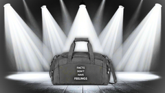 "Facts Don’t Have Feelings" Black Duffle Gym Bag – Motivational Workout Travel Bag