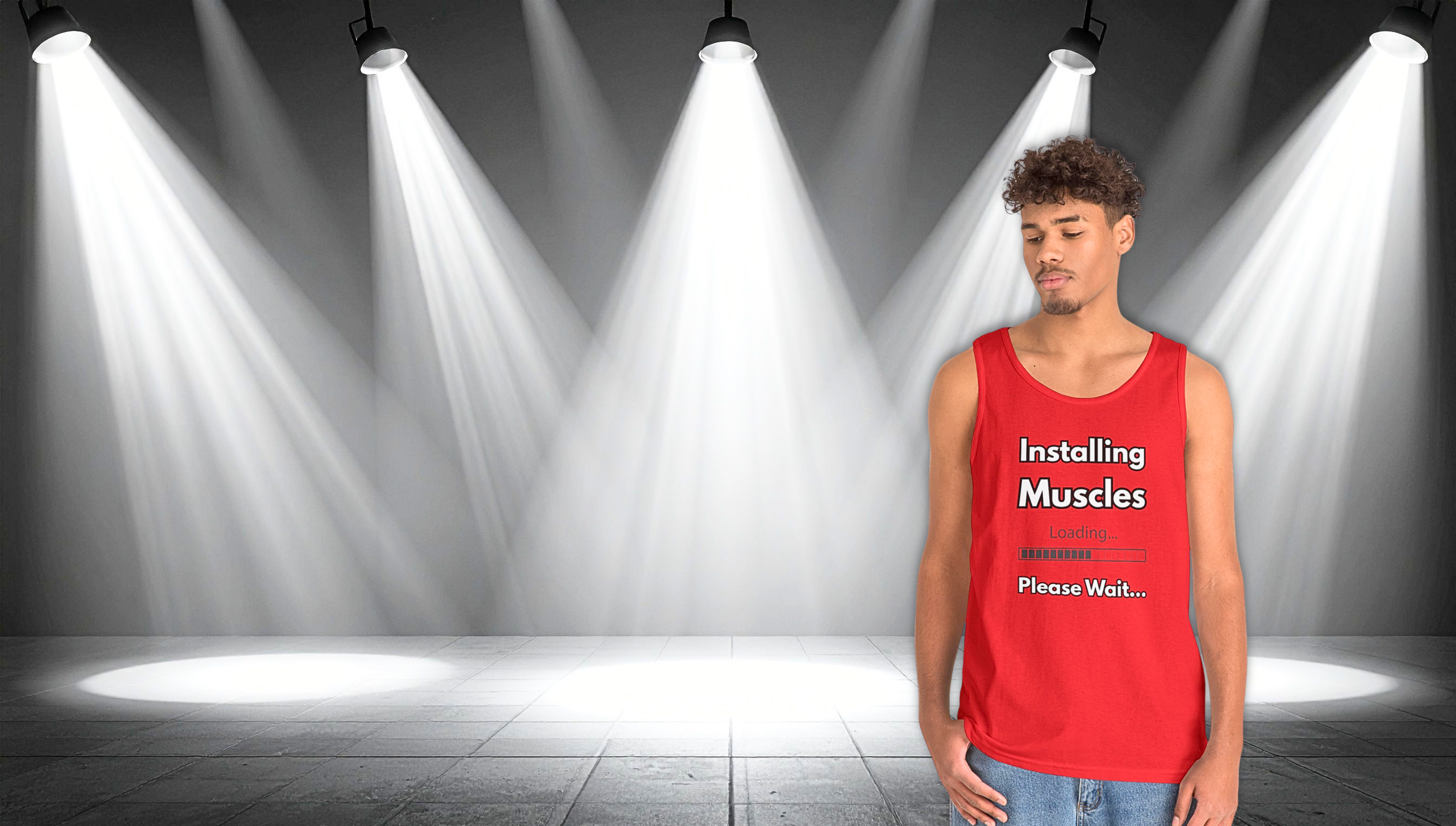 Installing Muscles Tank Top — Funny Gym Workout Shirt