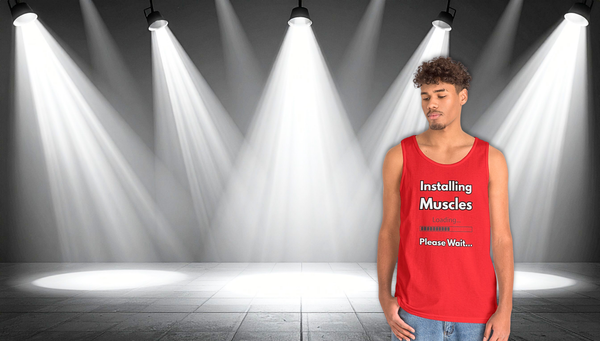 Installing Muscles Tank Top — Funny Gym Workout Shirt